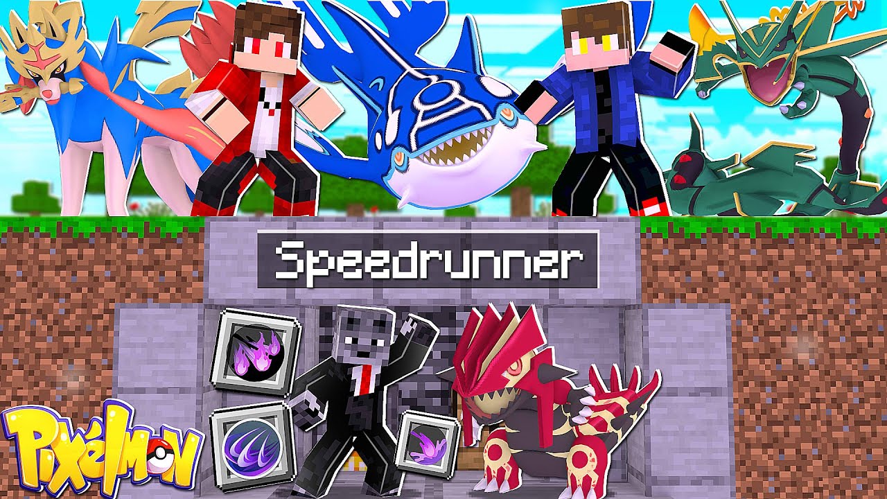 Minecraft Pixelmon Manhunt (1 Speedrunner VS 2 Caçadores) mas com Poderes e Pokemon Inicial LENDÁRIO