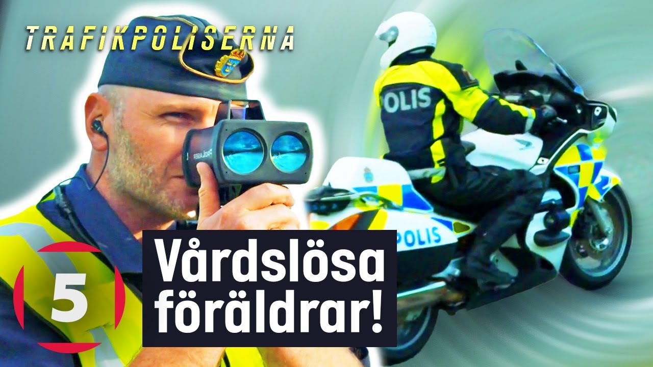Polisen stannar vårdslösa föräldrar som kör med obältade barn | Trafikpoliserna | Kanal 5 Sverige