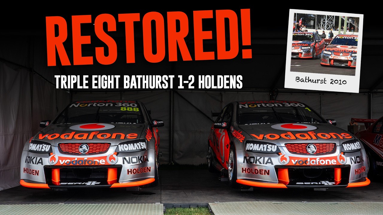 Потрясающие восстановленные автомобили Triple Eight Vodafone Bathurst Holden.