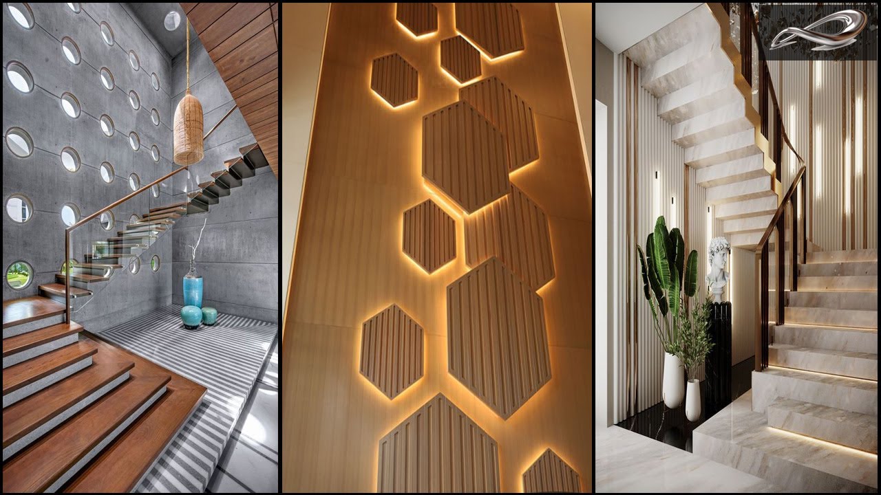 Staircase Wall Designs | Stylish Staircase Designs 2022 | Staircase Stone Wall Decor Ideas | I.A.S.