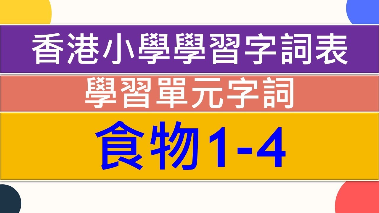🍛 食物1-4🍧|🥇香港小學學習字詞表🌈|中文認字卡🏆|無圖認字✨|學習單元字詞|🌞中文認字|學生必學|🔥加強認字能力|廣東話認字|粵語