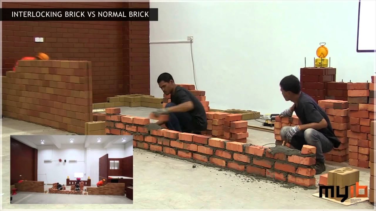 Competition Interlocking Brick VS Normal Brick - MyIB Compressed Interlocking Bricks