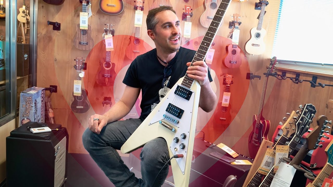 La GUITARRA de MIS SUEÑOS 😍 Gibson 70s FLYING V Classic White