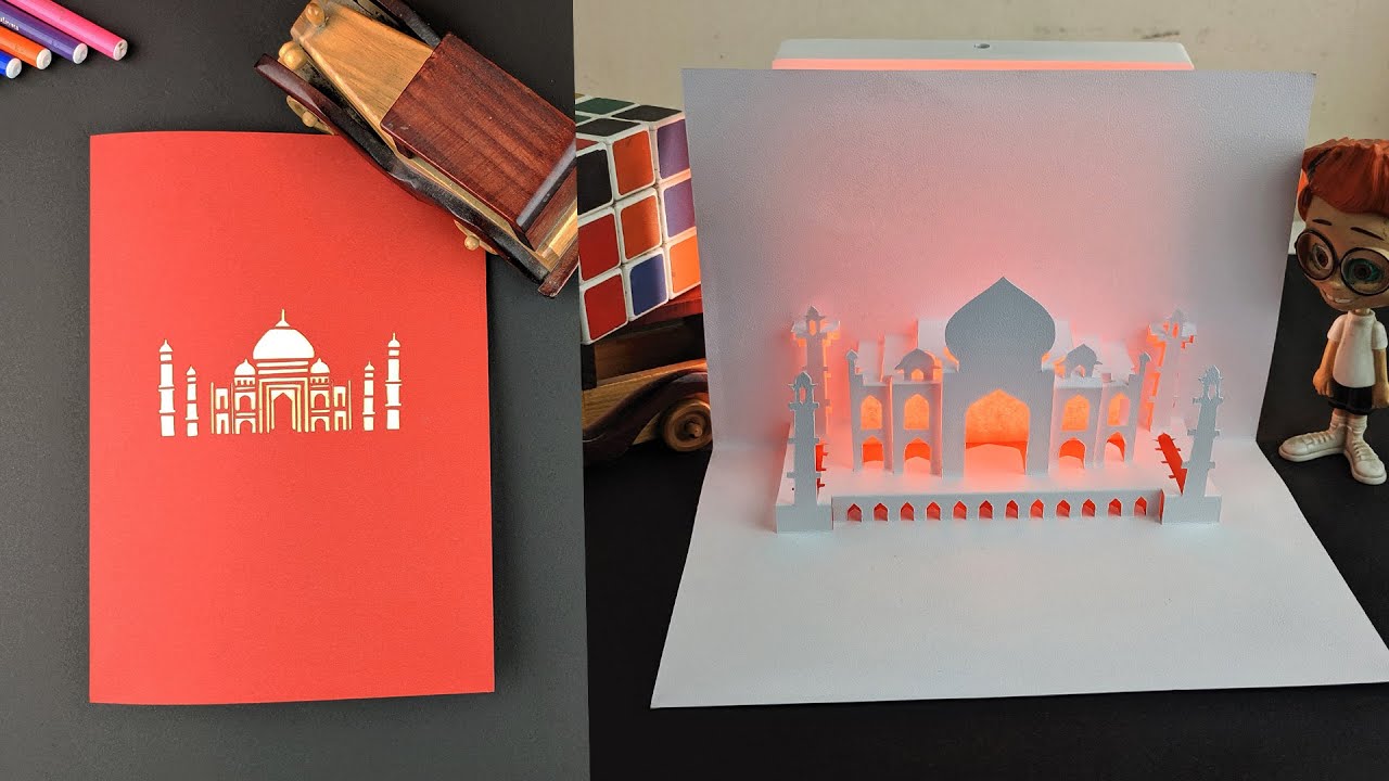 DIY- Love Card | 3D Pop Up Taj mahal | Special for Valentine's Day | Download Template
