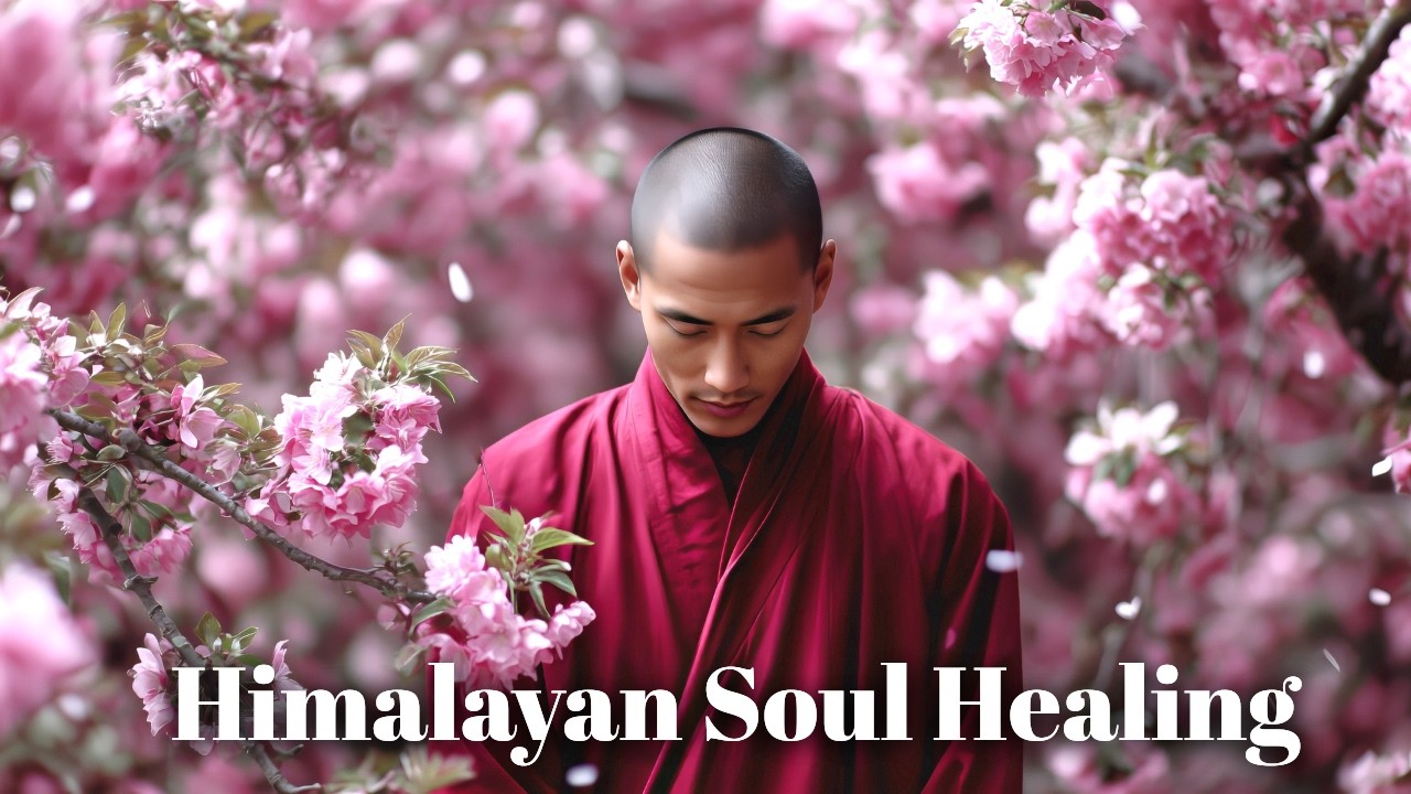 ✨ Himalayan Spring Healing & Himalayan Meditation | Mountain Garden & Monk in Blossoms 4K