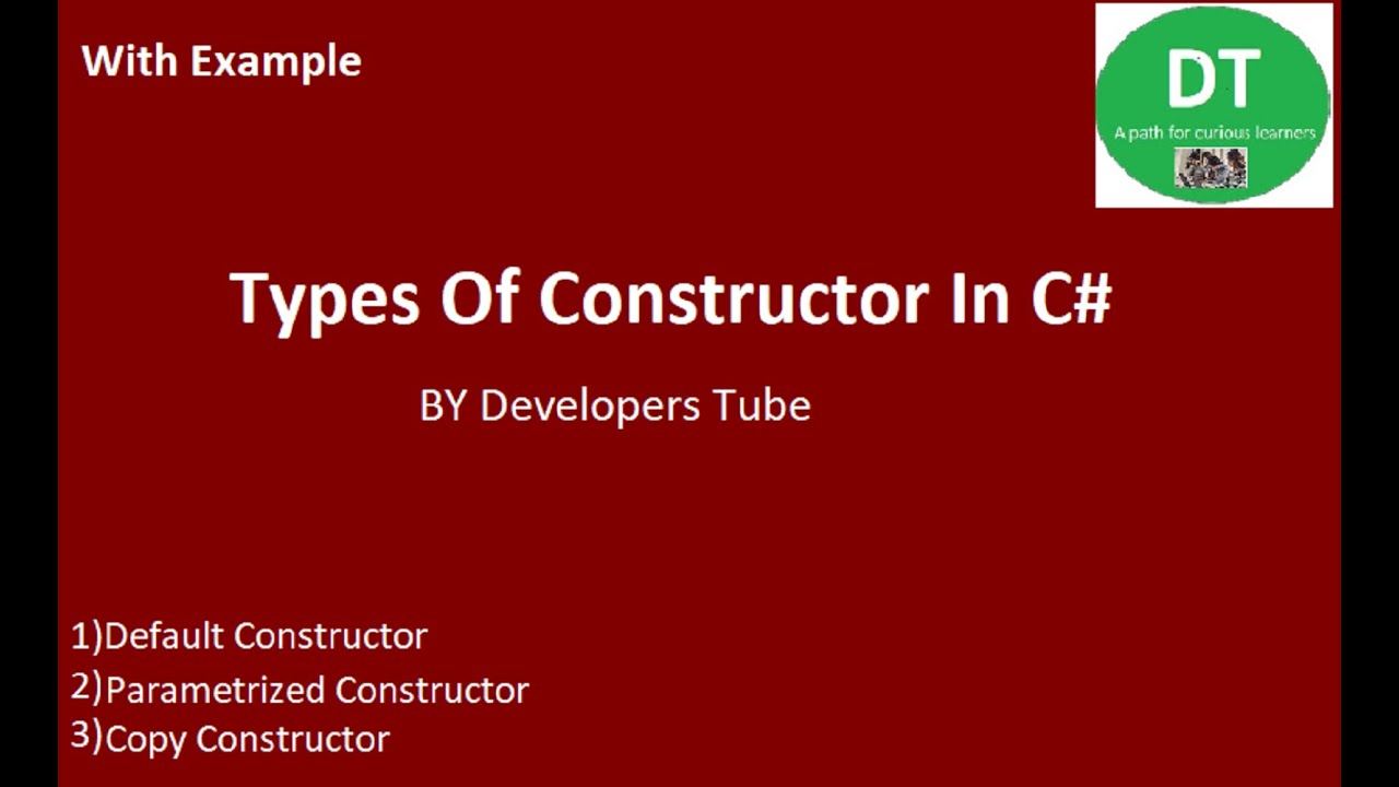 Types Of Constructor In C#: Default and copy constructor