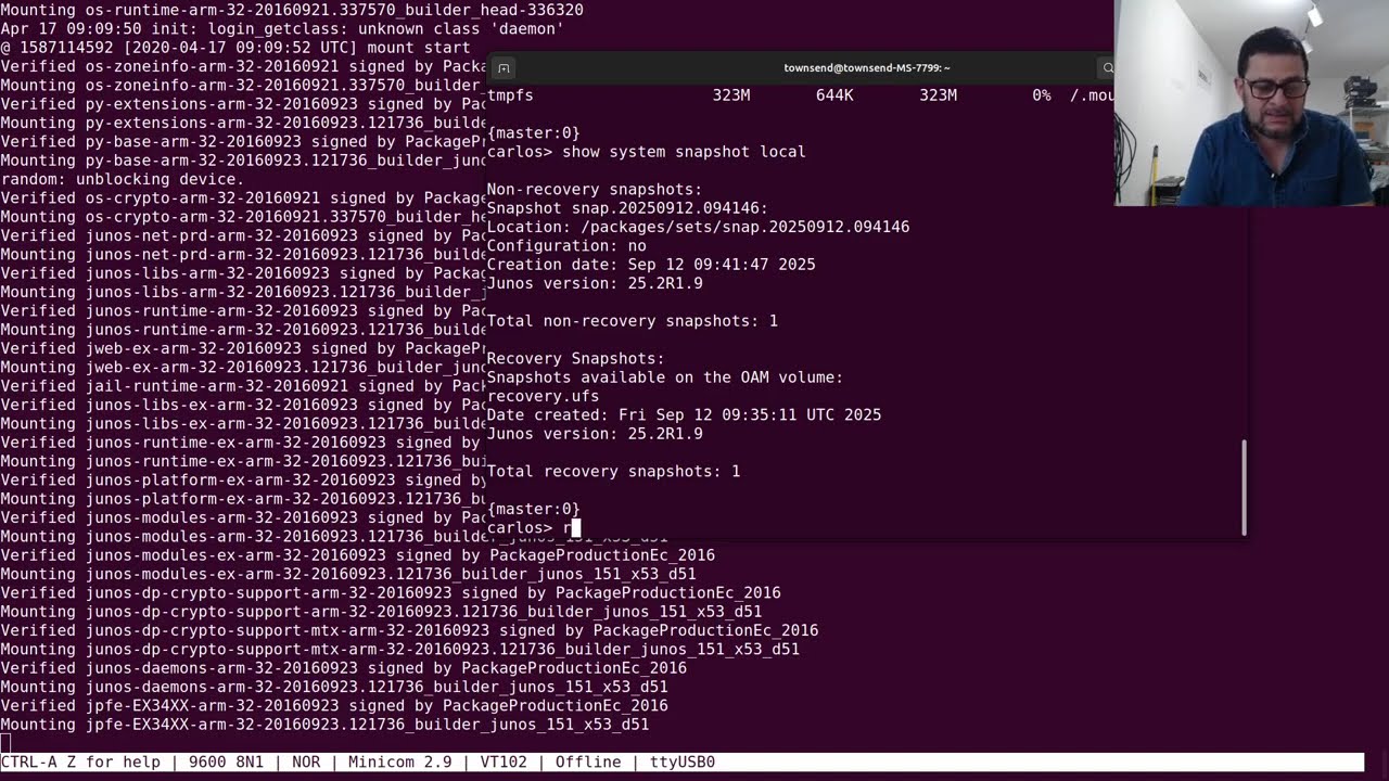 Juniper Recovery Snapshot Procedure on EX-Series switches.