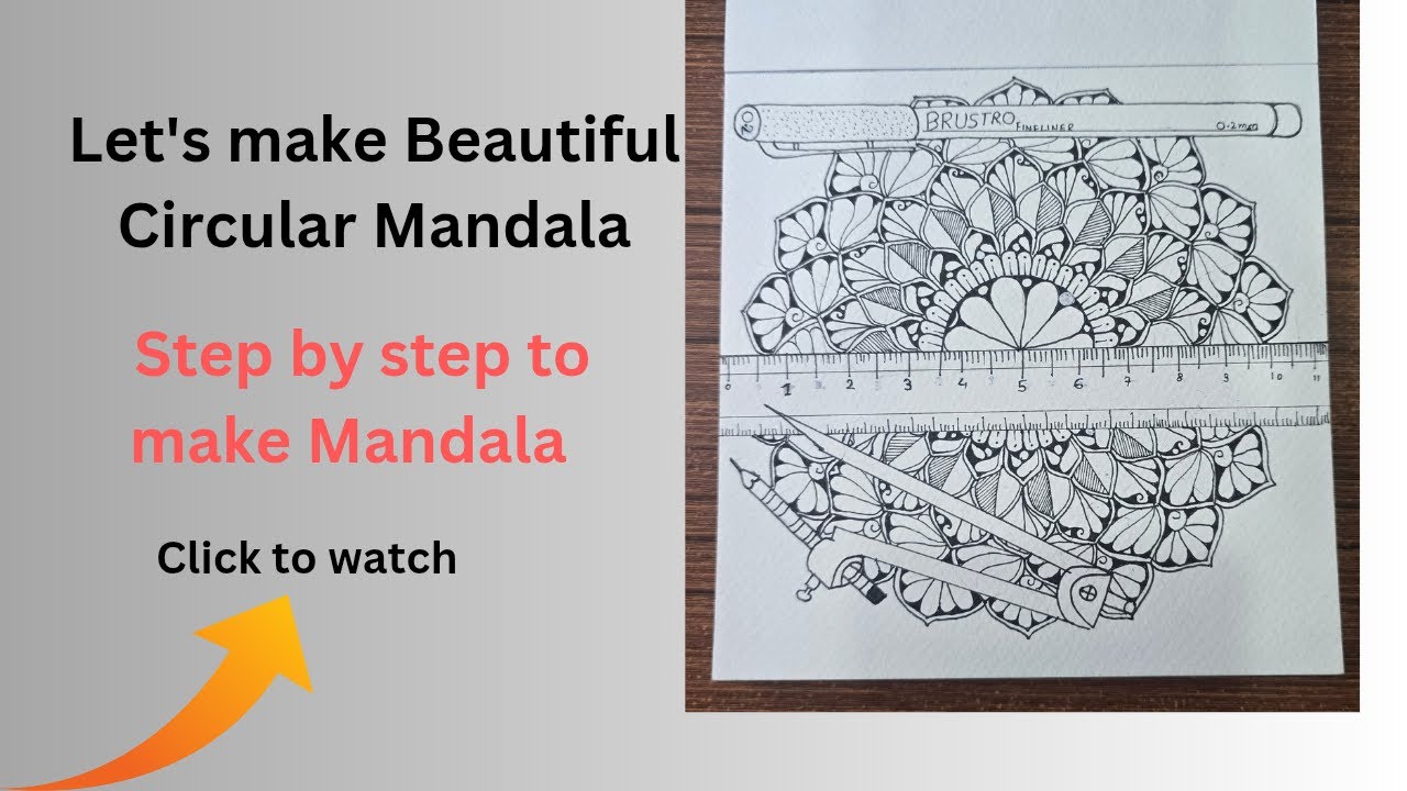 Let's draw Beautiful Circular Mandala[How to draw circular mandala step by step for beginners]