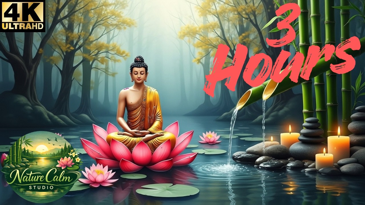 Deep Meditation Music 🧘‍♂️ Buddha in Lotus | Healing Water & Nature Sounds