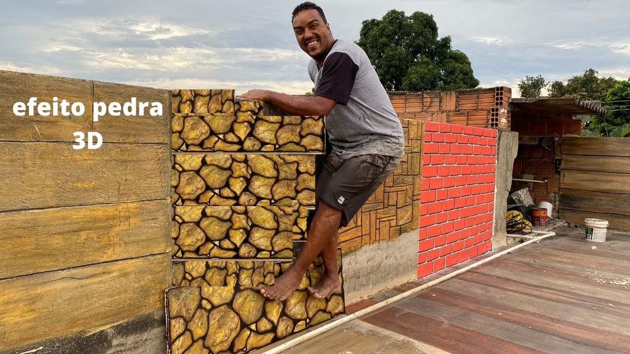 efeito pedra 3D com 2 mat&eacute;rias r&aacute;pido f&aacute;cil e barato passo a passo completo