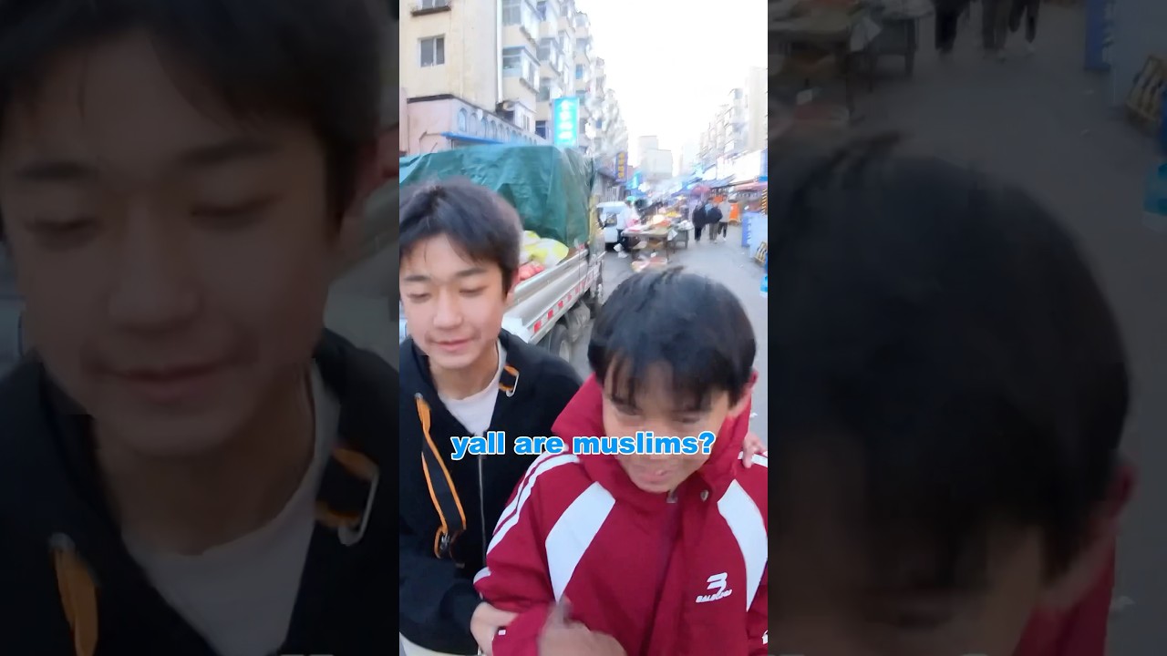 Chinese Muslim kids meeting a black guy for the first time