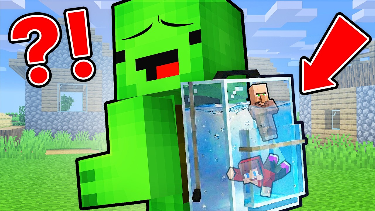 Mikey and JJ Built a Tiny Pool to Prank Villager in Minecraft (Maizen)