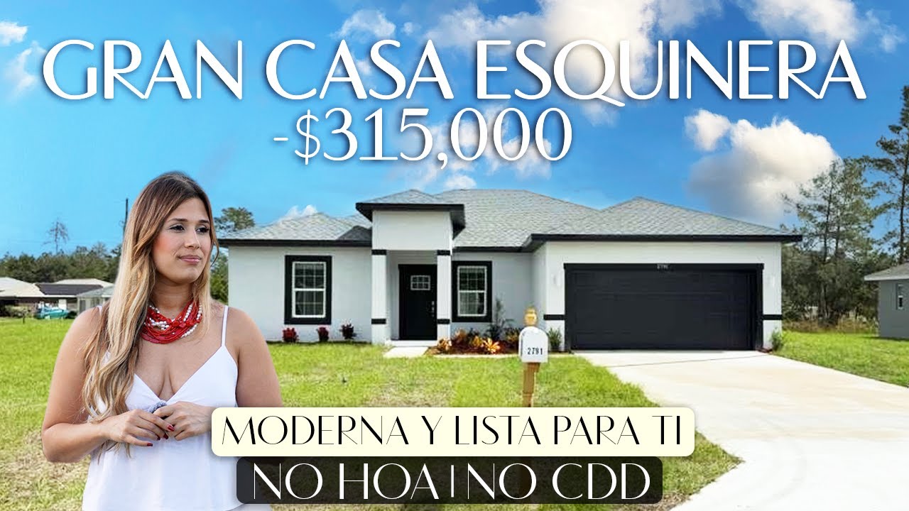 Gran Casa esquinera nueva | Moderna y lista para ti | No HOA No CDD -$315k | Ocala, FL