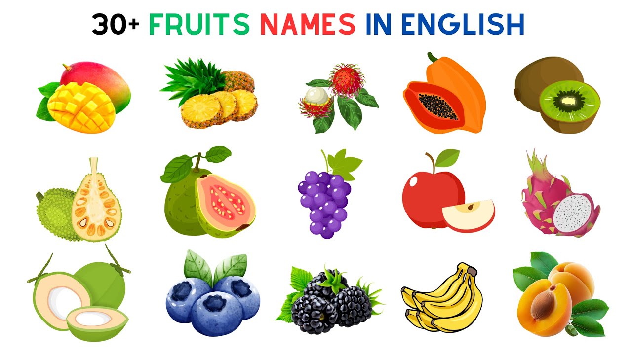 English Vocabulary | 30 Fruits Names In English | Fruit Names | Esl | Learn English