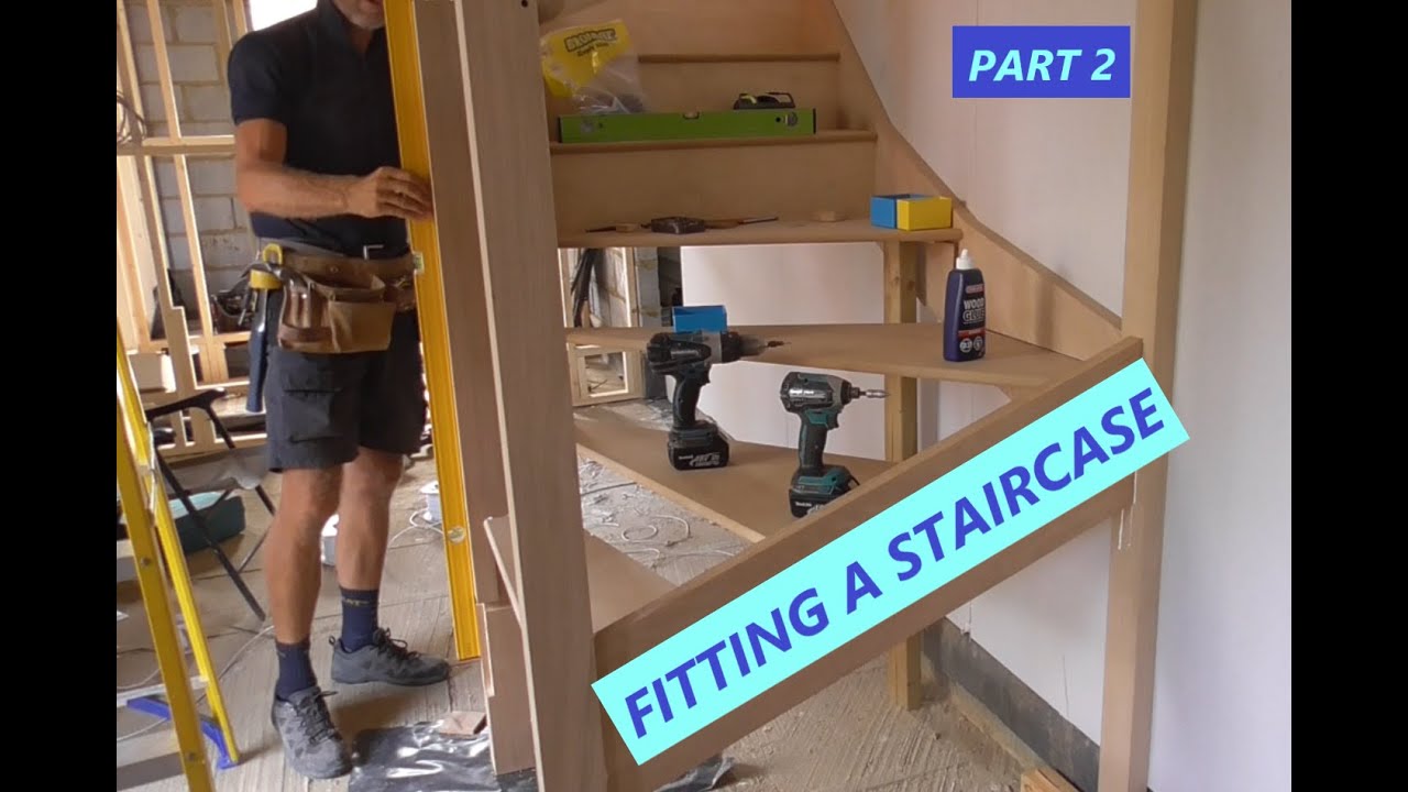 UK Carpentry 1st fixing ***FITTING A STAIRCASE***(PART 2)***INSTALLING AND FITTING WINDER SECTION***