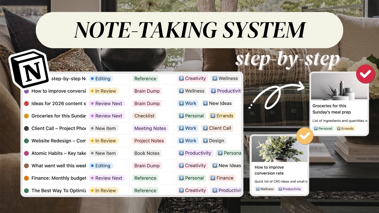 Simple Note-Taking System in Notion + Free Template | Best Beginner's Tutorial