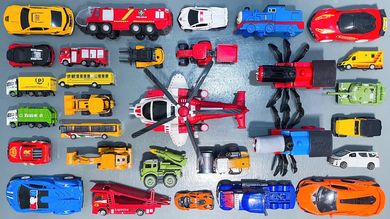 WADIDAW !! Mobil Truk Tronton Panjang Bongkar Mainan Mobil Mobilan Truk Molen, Truk Mixer, Excavator