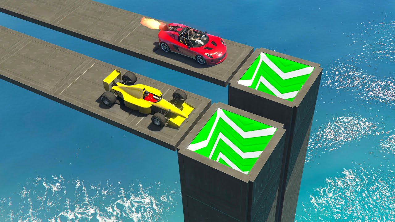 Rocket Car vs F1 – Green Speed Booster - GTA 5