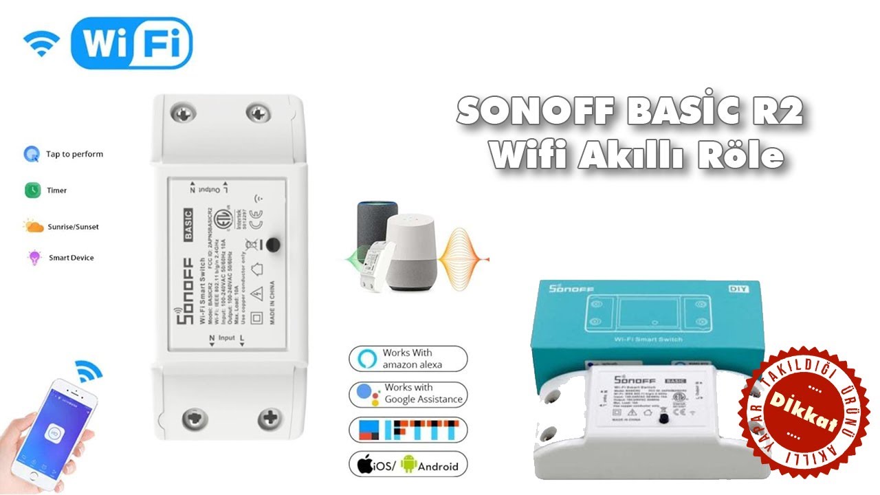 SONOFF BASİC R2- Wifi Akıllı Röle ( Takıldığı cihazı akıllı yapan röle )