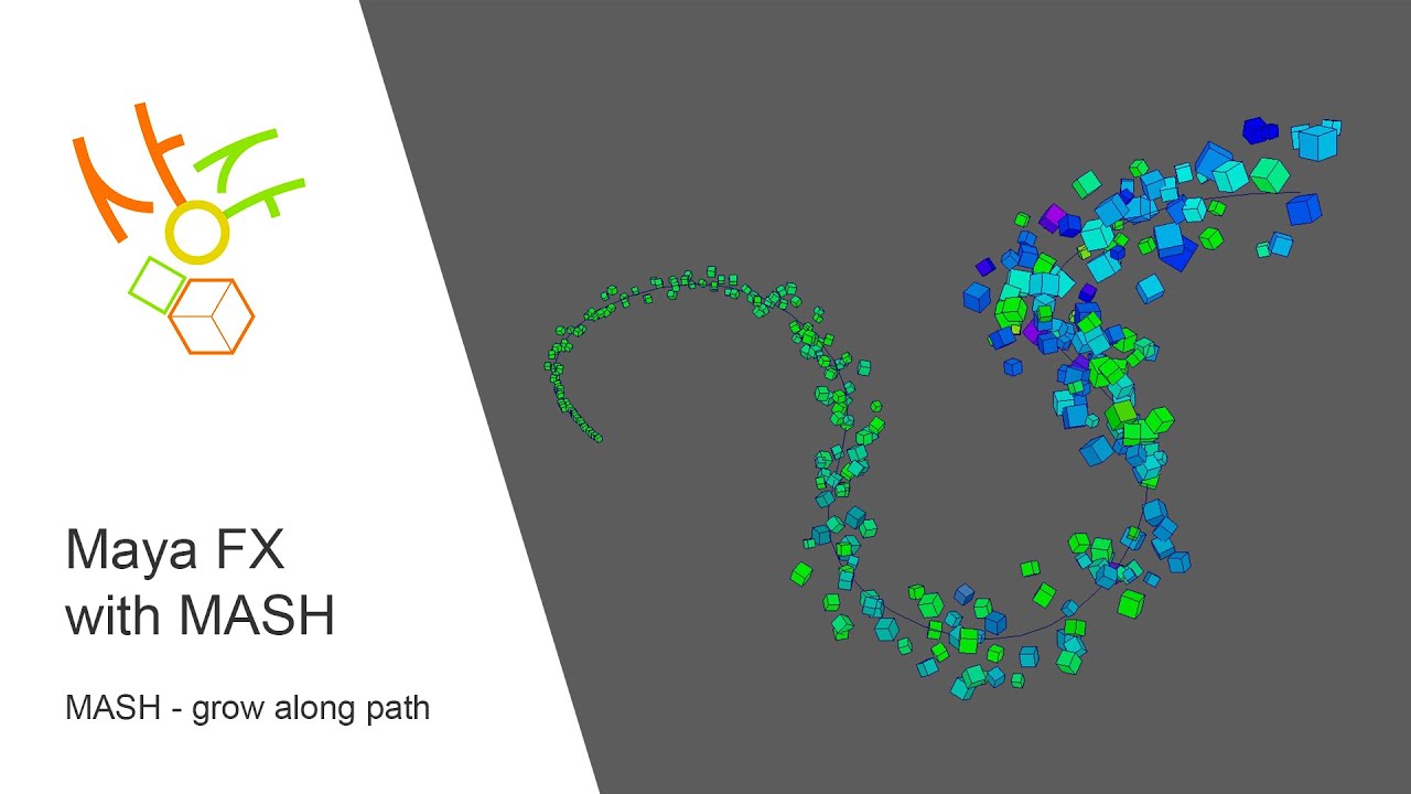 Maya FX with MASH - grow along path using Curve Age PP