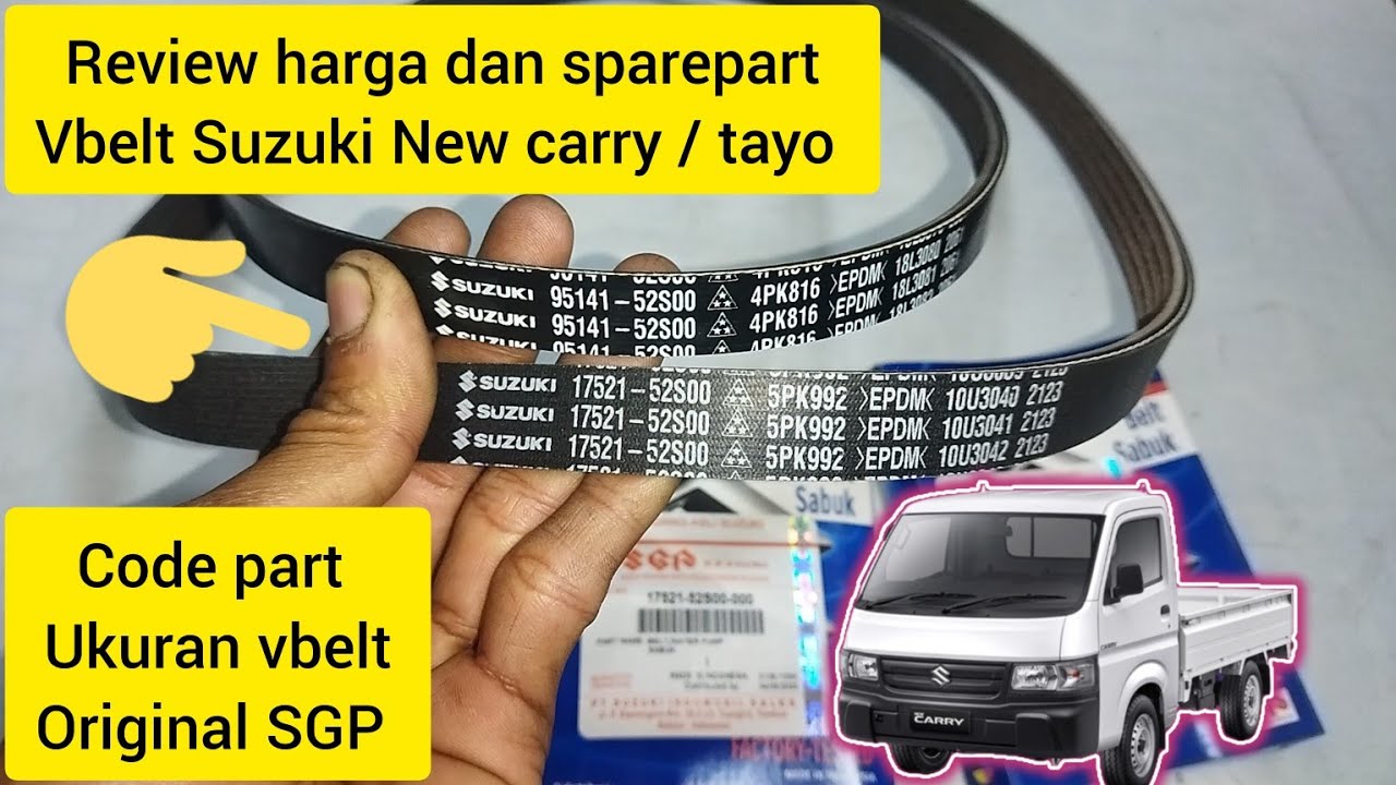 REVIEW HARGA DAN SPAREPART VBELT SUZUKI NEW CARRY/ TAYO, ALTENATOR, WATERPUMP,AC