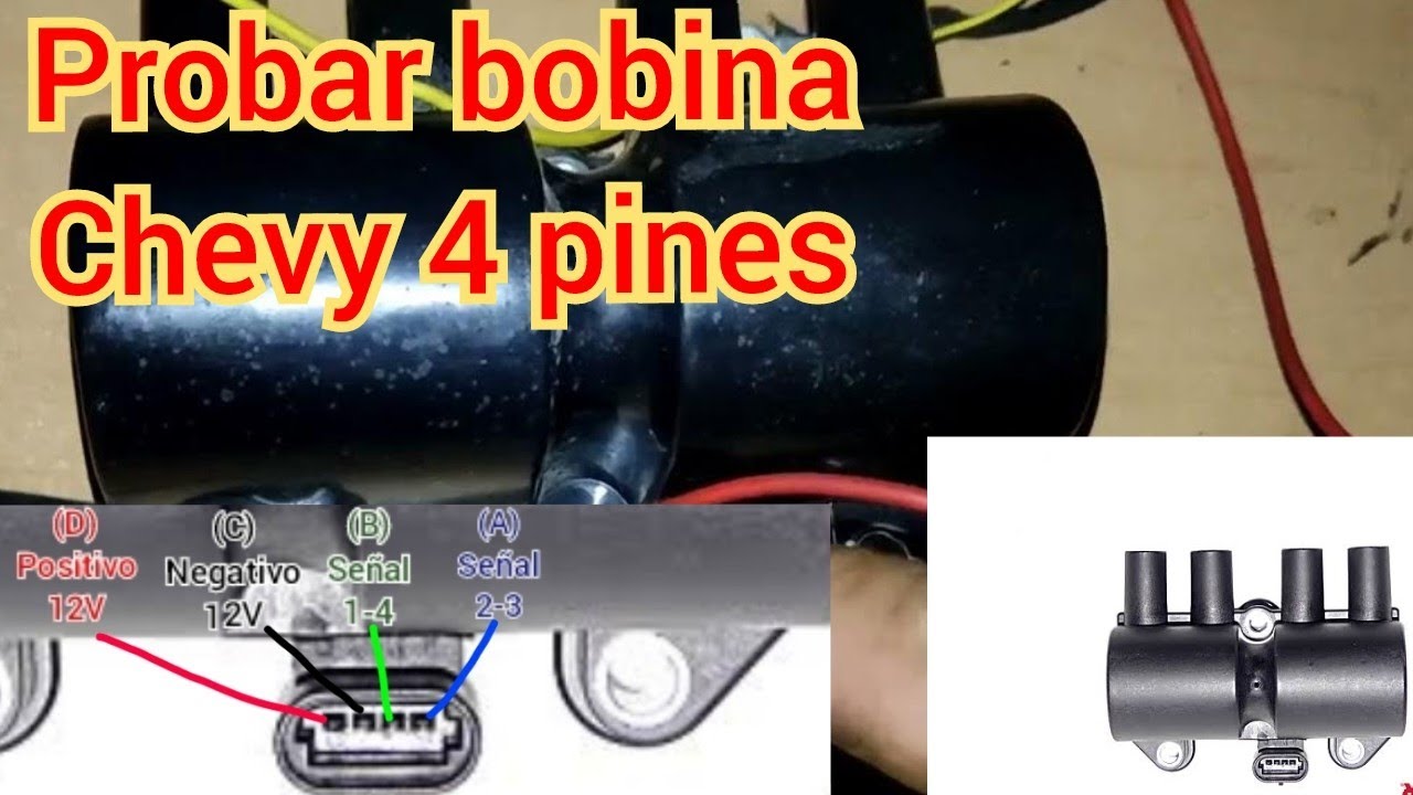Probar bobina Chevy 4 pines con lámpara de prueba.