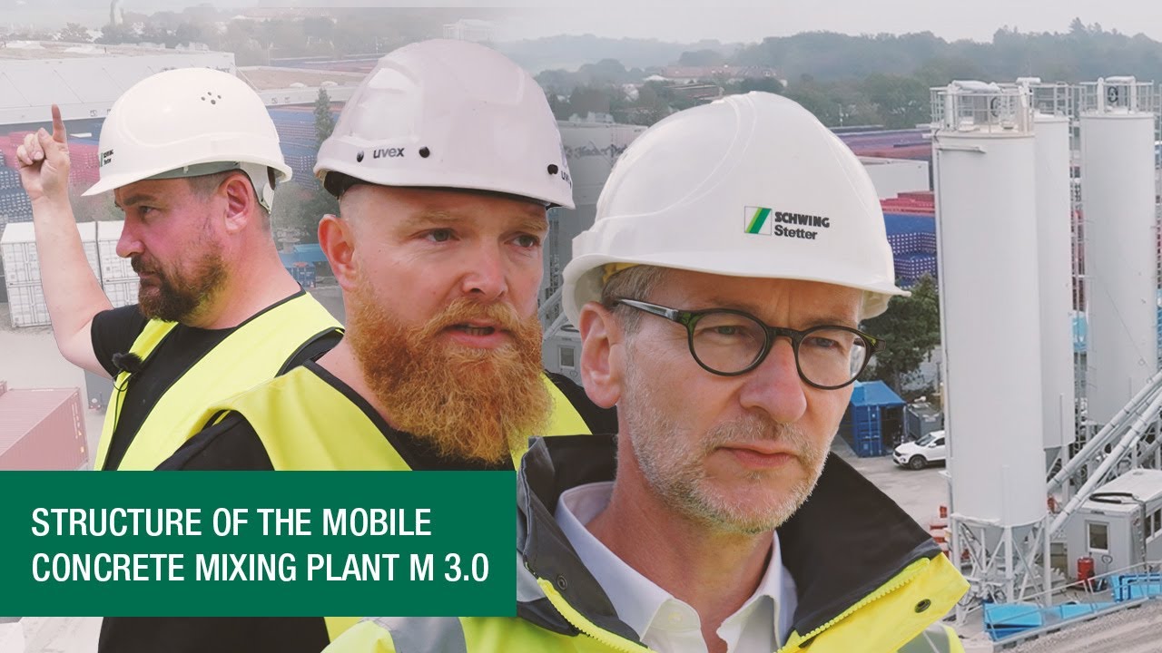 The setup of the SCHWING Stetter mobile batching plant M 3.0 in Munich