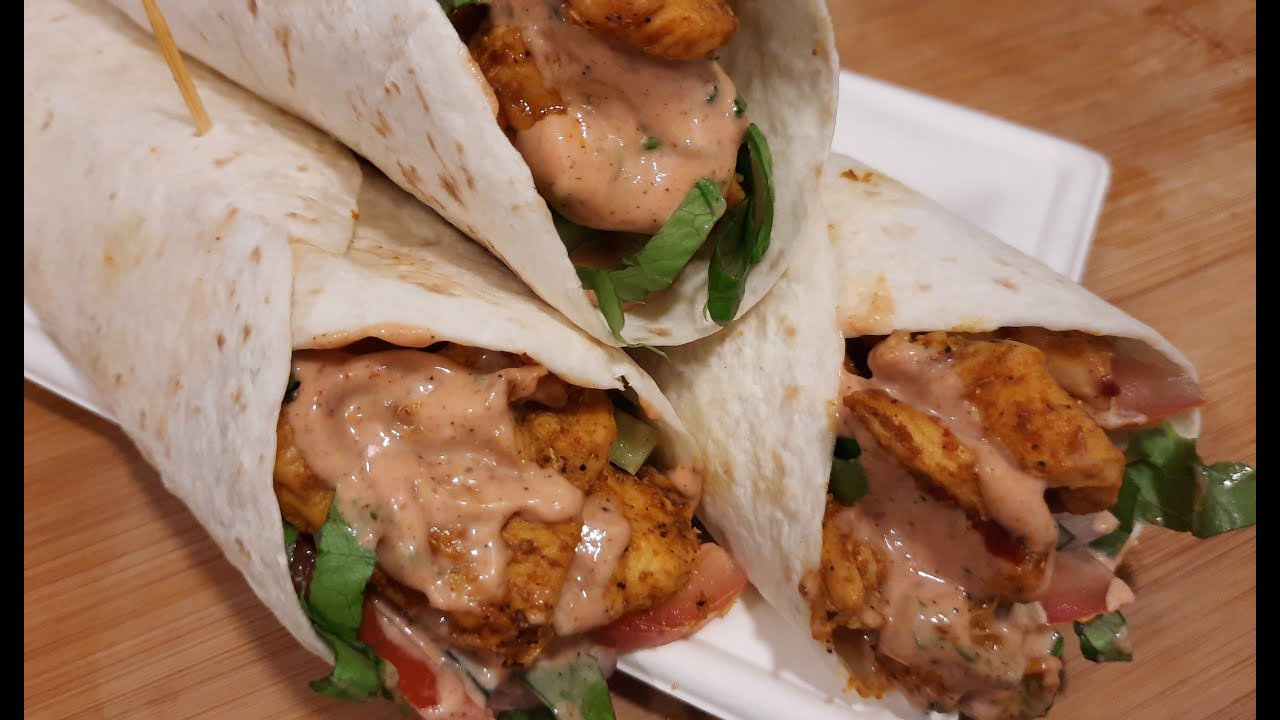 Chicken Tortilla Wraps with Homemade yummy sauce