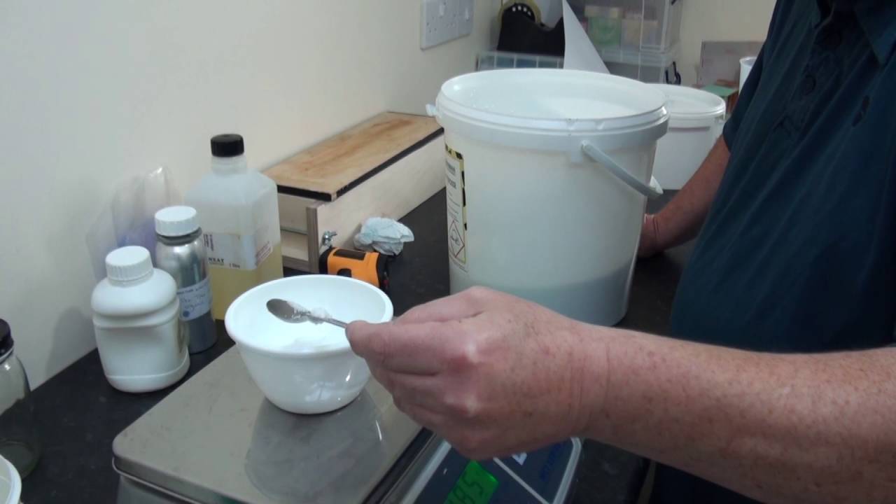 Cold process Handmade soap making, combining the main ingredients and get the soap into a mold