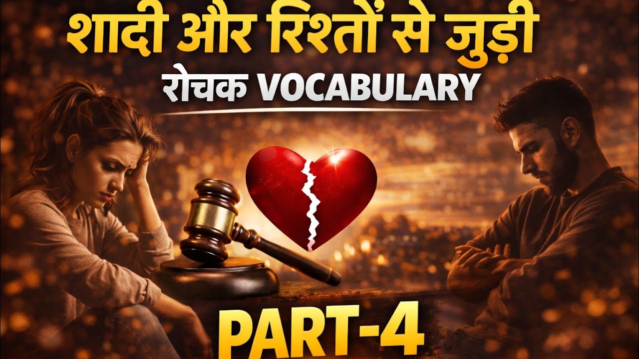 शादी और रिश्तों से जुड़ी रोचक वोकेबुलरी/marriage and relationship vocabulary part 04