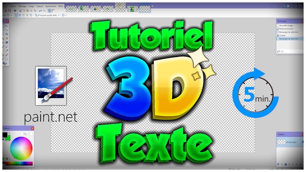 TUTORIEL | Créer un TEXTE 3D sur PAINT.NET en 5 MIN
