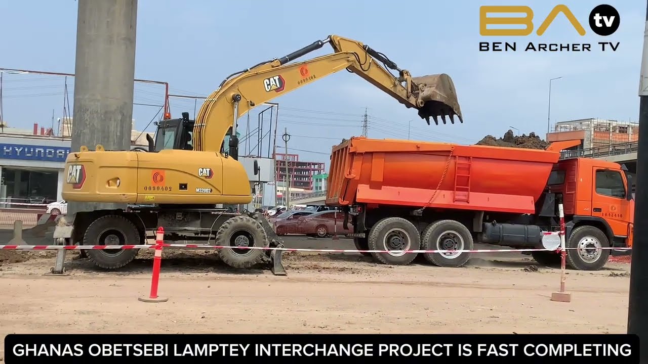 Stunning  Performance: Ghana's Obetsebi Lamptey Interchange Project Update. Ground works Ongoing