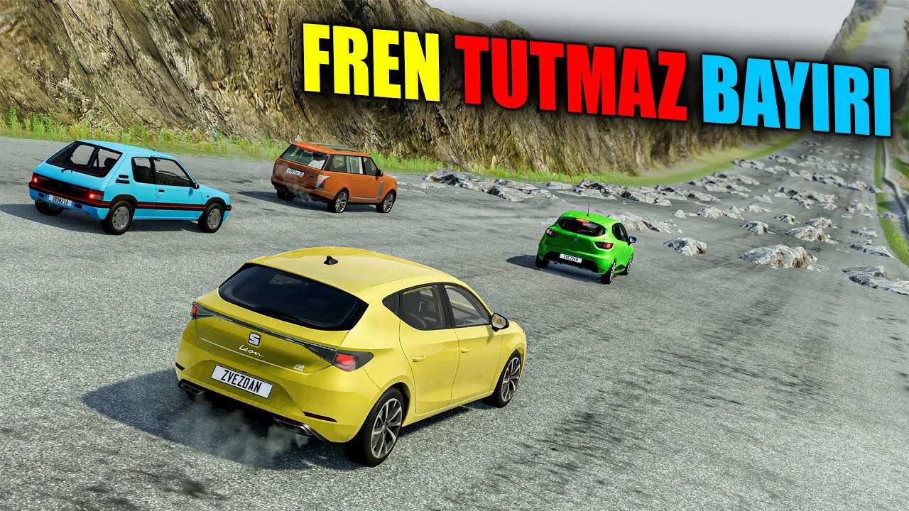 FREN TUTMAZ BAYIRINDA ARABALARIN YOL TUTUŞUNU TEST ETTİM // BeamNG.drive