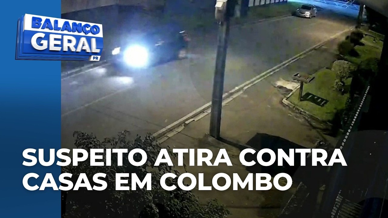 Novas imagens mostram ocupante de carro atirando contra casas e assustando moradores em Colombo