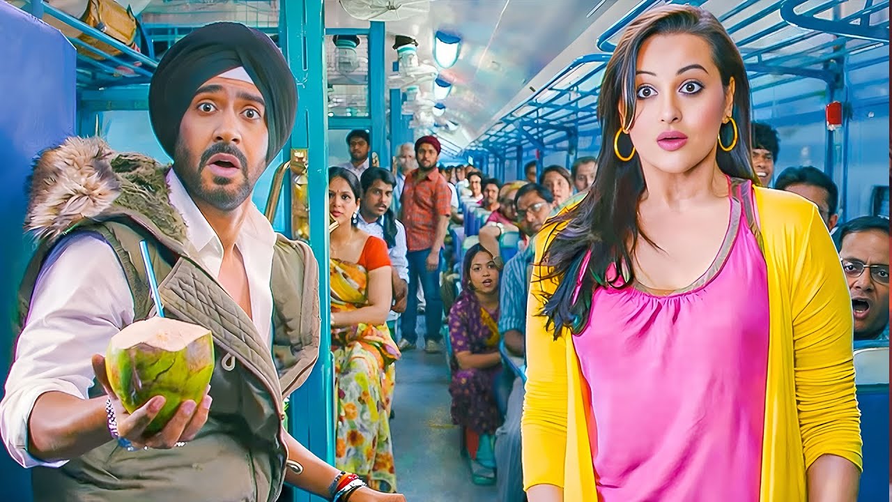 ओए ये नारियल ट्रैन के खिडकीसे उड़के अंदर कैसे आ गया | Son Of Sardaar Movie Best Scene | Comedy Scene