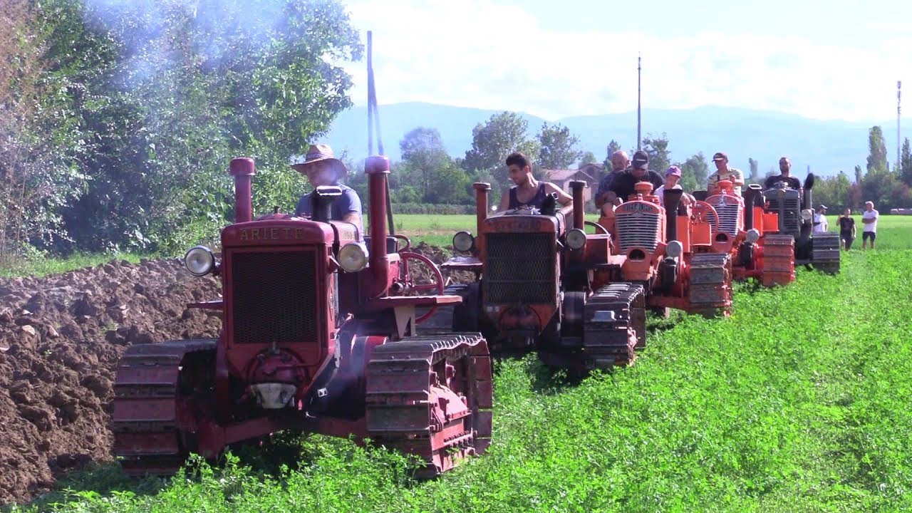 Bubba, Orsi, Landini cingolati testa calda in aratura - Tracked hot bulb tractors ploughing