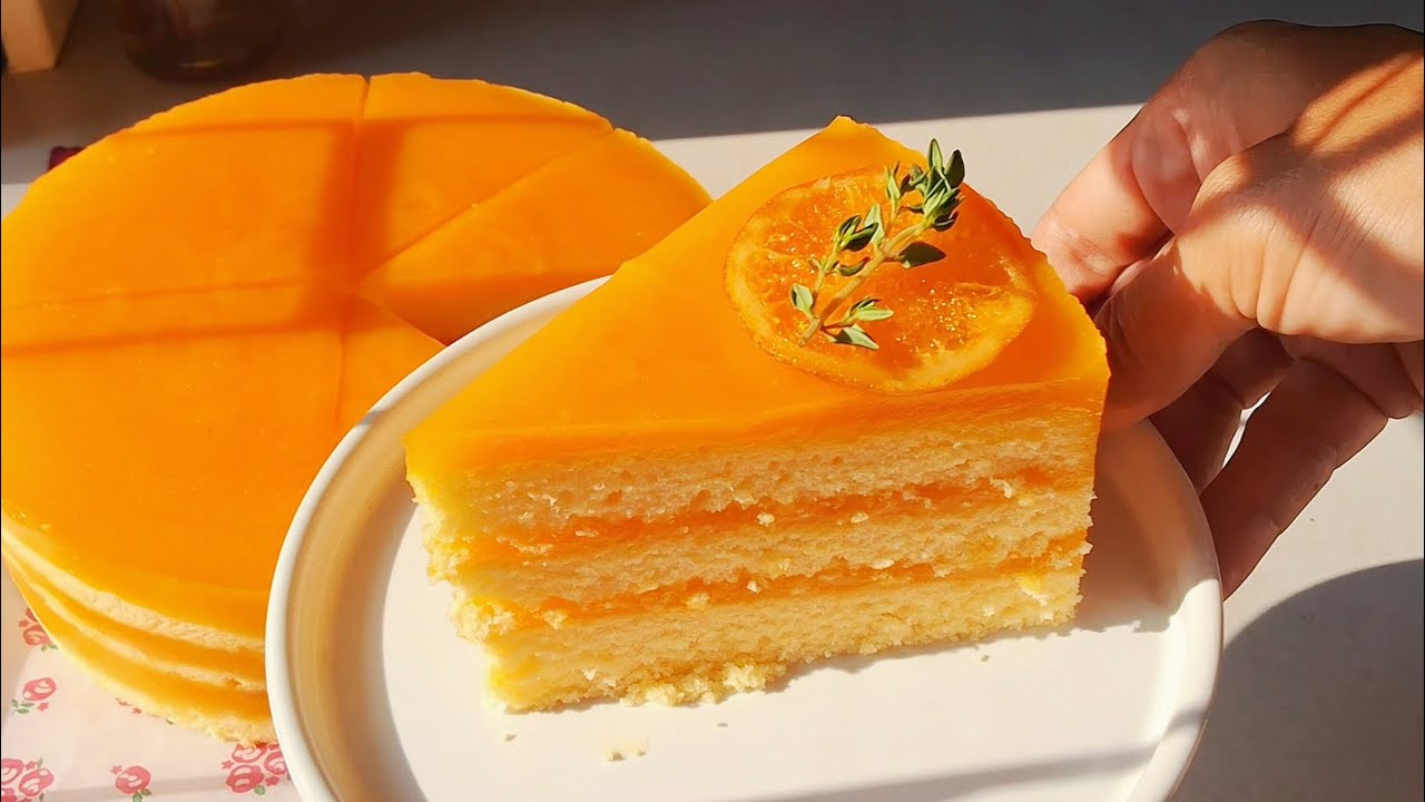 เค้กชิฟฟ่อน ซ้อสส้มลาวา Orange Chiffon Cake With Orange Lava Sauce