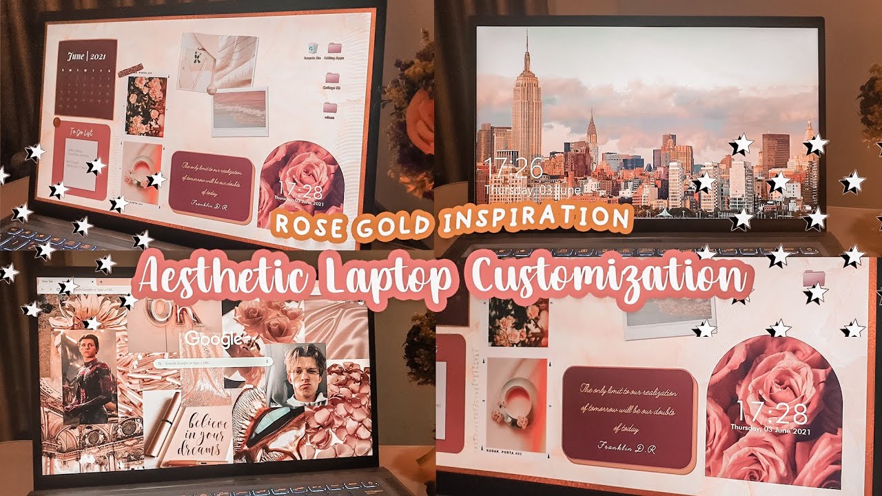Cara ubah tampilan desktop laptop jadi aesthetic minimalist 🌷 | How to make your laptop aesthetic!