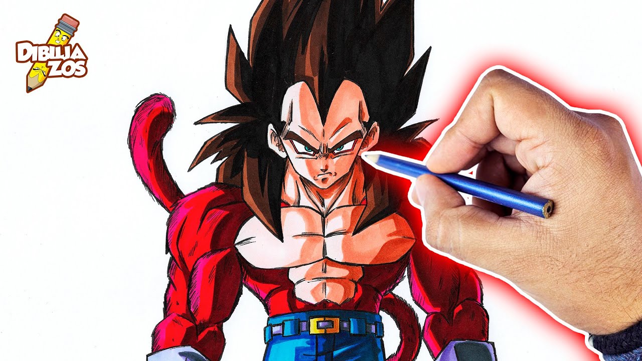 CÓMO DIBUJAR A VEGETA SSJ4 🔥 | DIBUJO en TIEMPO REAL 🤯 | HOW TO DRAW VEGETA SS4