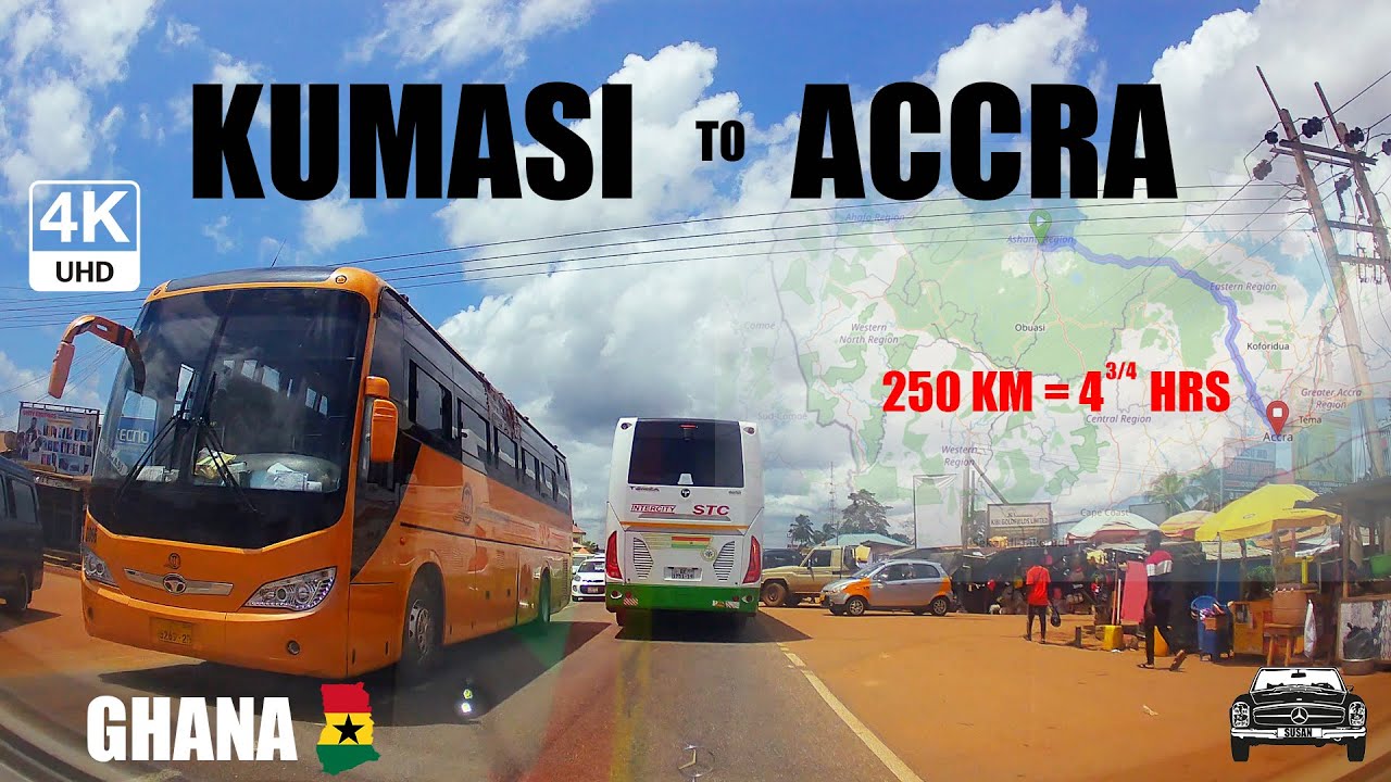 Kumasi To Accra Road Travel in Ghana 4K