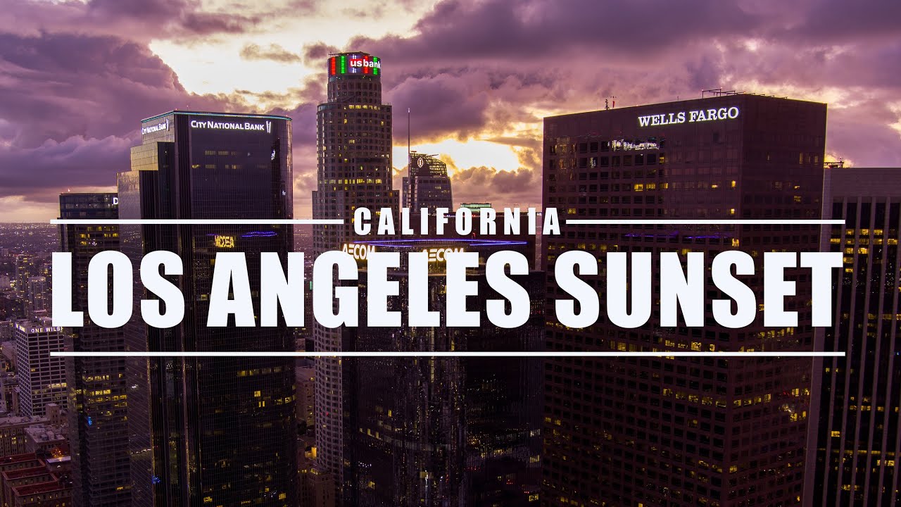 Downtown LA Sunset - in the Clouds