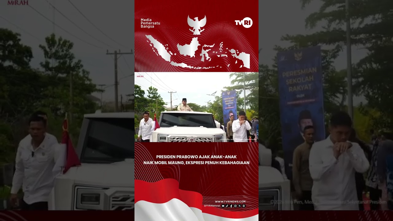 Presiden Prabowo Ajak Anak-Anak Naik Mobil Maung, Ekspresi Penuh Kebahagiaan