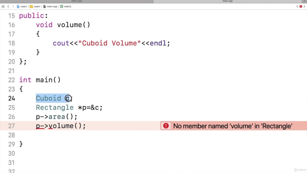 166  Demo #2  Base Class Pointer Derived Class Object