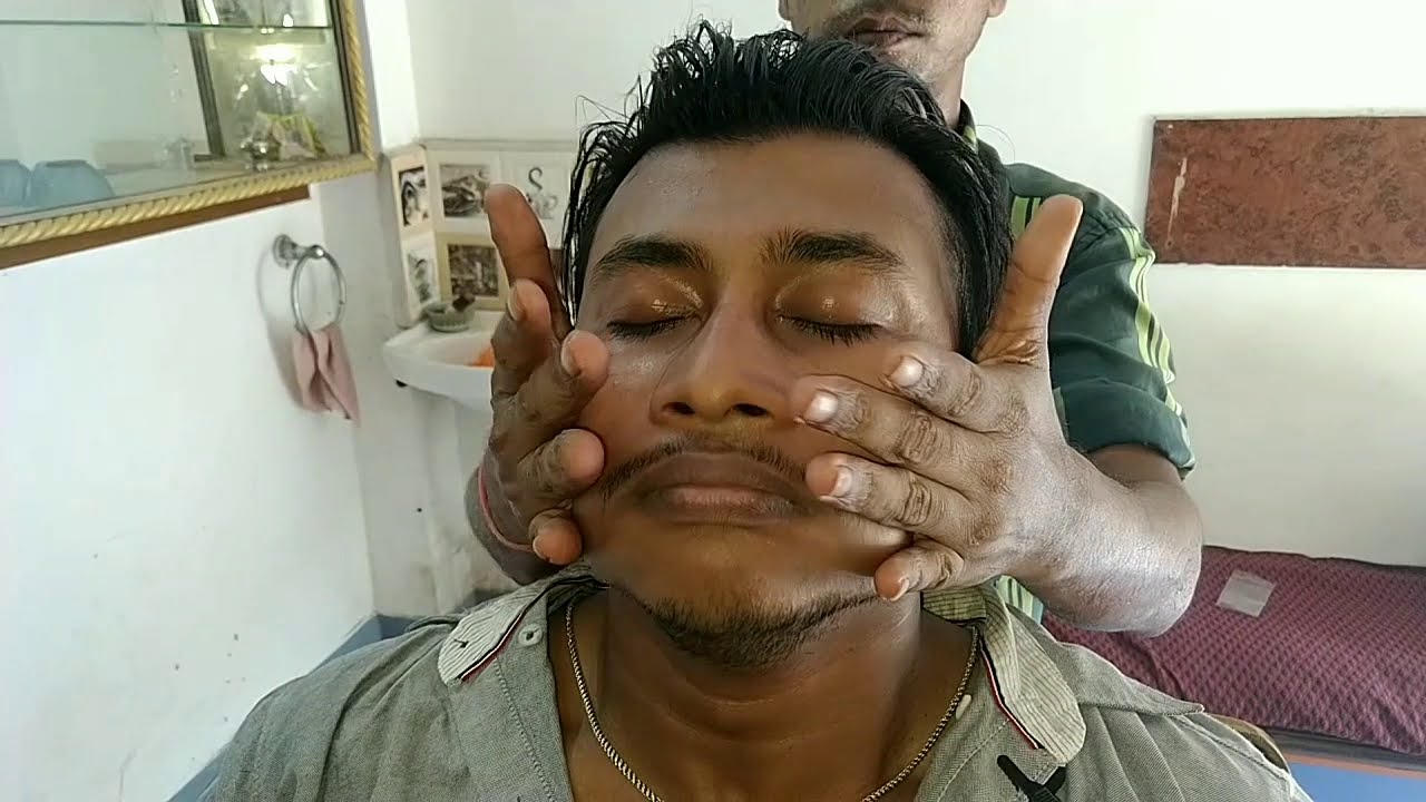 Refreshing Head massage by Indian barber ASMR Neck cracking