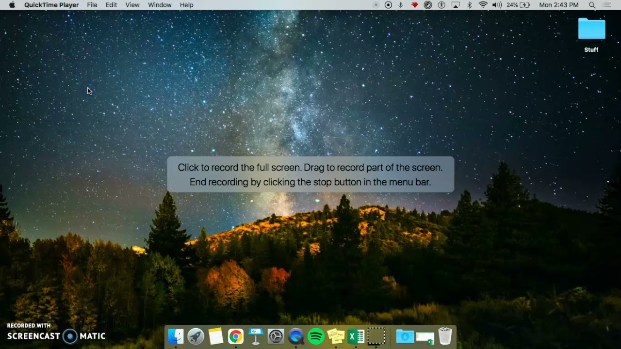 Screen Recording using Quicktime on a Mac