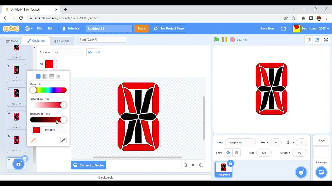 14 segment display on Scratch be like - JJ