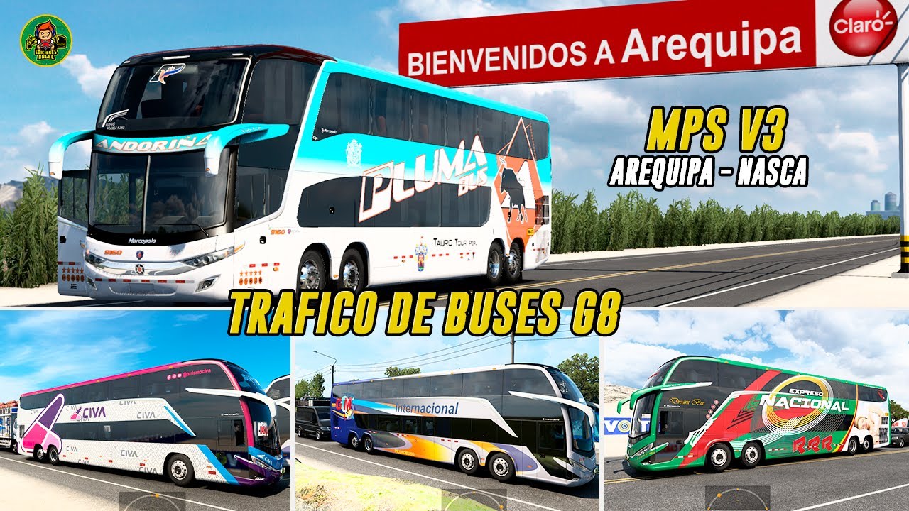 MPS V3 Arequipa - Nasca / Trafico Peruano G8 6X2 8X2 / ETS2 1.45