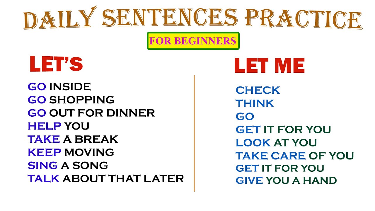 75 Sentences Practice with LET'S & LET ME
