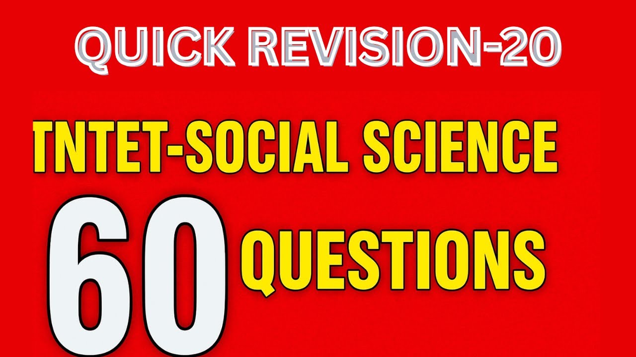TN-TET Social Science |6th Std| 60 Important Questions (Part 20) | TET Exam Preparation 2025 #tntet