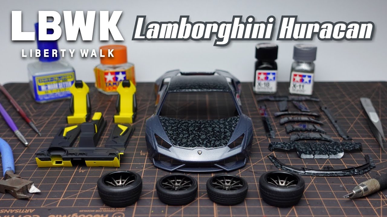 Building A Liberty Walk Lamborghini Huracan. 1/24 Aoshima Scale Model Car. Part 1/2